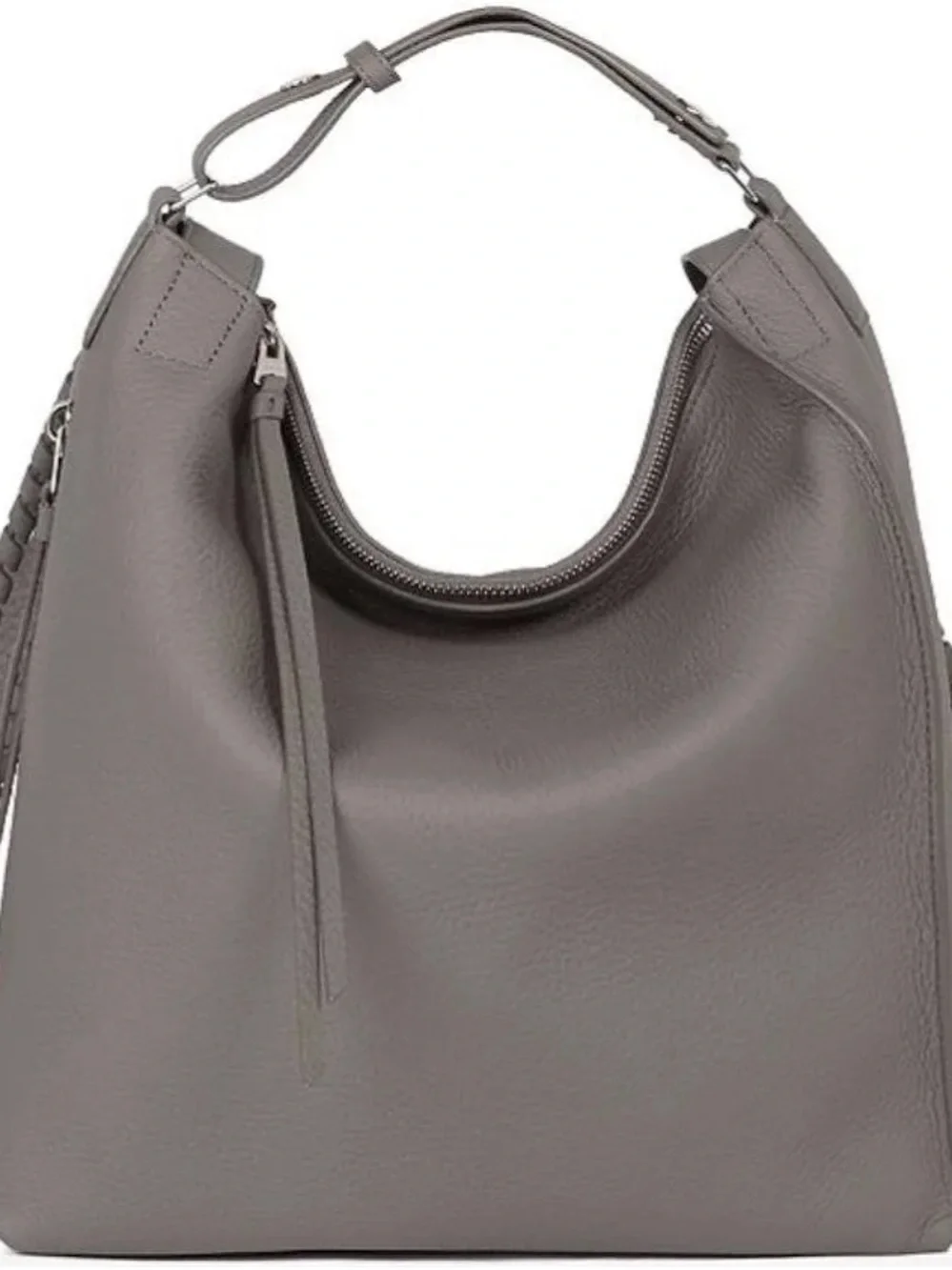 AllSaints Taupe Leather Convertible Backpack Tote